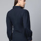 Jompers Women Navy Blue Regular Fit Crinkled Effect Casual Shirt ( JOT 7002 Navy )