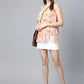 Jompers Women Peach-Coloured & Grey Printed Tiered Top ( JOT 7006 Peach )