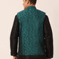 Men's Green Woven Design Nehru Jacket.( JOWC 4004 Green )