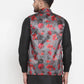 Jompers Men Grey Printed Satin Nehru Jacket ( JOWC 4008 Grey)
