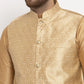 Jompers Men's Gold Woven Nehru Jacket ( JOWC 4009Golden )