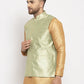 Jompers Men's Green Woven Nehru Jacket ( JOWC 4009Lime )