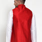 Jompers Men's Maroon Woven Jacquard Nehru Jacket ( JOWC 4017Maroon )