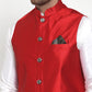 Jompers Men's Maroon Woven Jacquard Nehru Jacket ( JOWC 4017Maroon )