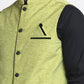 Jompers Men's Green Solid Nehru Jacket with Square Pocket ( JOWC 4024Green )