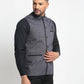 Jompers Men's Grey Solid Nehru Jacket with Square Pocket ( JOWC 4024Grey )