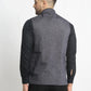 Jompers Men's Grey Solid Nehru Jacket with Square Pocket ( JOWC 4024Grey )