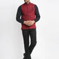 Jompers Men's Maroon Solid Nehru Jacket with Square Pocket ( JOWC 4024Maroon )