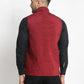 Jompers Men's Maroon Solid Nehru Jacket with Square Pocket ( JOWC 4024Maroon )