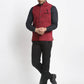 Jompers Men's Maroon Solid Nehru Jacket with Square Pocket ( JOWC 4024Maroon )