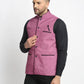 Jompers Men's Purple Solid Nehru Jacket with Square Pocket ( JOWC 4024Purple )