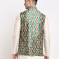 Jompers Men's Green Digital Printed Green Waistcoat ( JOWC 4025Green )