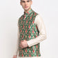 Jompers Men's Green Digital Printed Green Waistcoat ( JOWC 4025Green )