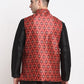 Jompers Men's Red Digital Printed Red Waistcoat ( JOWC 4025Red )