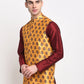Jompers Men's Yellow Digital Printed Yellow Waistcoat ( JOWC 4025Yellow )
