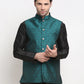 Jompers Men's Green Self-Designed Green Waistcoat ( JOWC 4027Green )