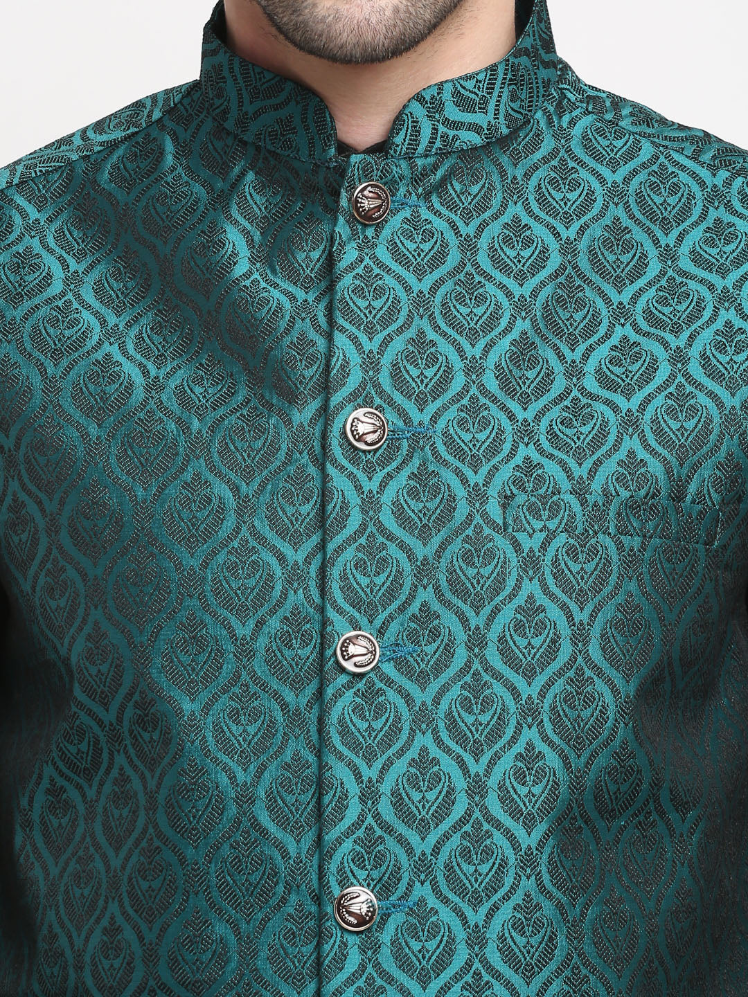 Jompers Men's Green Self-Designed Green Waistcoat ( JOWC 4027Green )