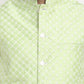 Jompers Men's Green Green and White Embroidered Nehru Jacket ( JOWC 4029Green )