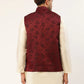 Men's Maroon & Black embossed Nehru Jacket( JOWC 4034 Maroon )