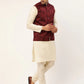 Men's Maroon & Black embossed Nehru Jacket( JOWC 4034 Maroon )