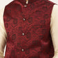 Men's Maroon & Black embossed Nehru Jacket( JOWC 4034 Maroon )