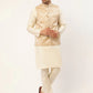 Men's Beige embossed Nehru Jacket( JOWC 4035 Beige )