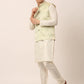 Men's Pista Green Floral Design Nehru Jacket.( JOWC 4035 Pista )
