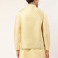 Men Pista Green & Gold Embroidered Woven Nehru Jacket( JOWC 4038 Pista )
