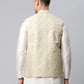Men's Beige Printed textured Nehru Jacket( JOWC 4039 Beige )