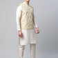 Men's Beige Printed textured Nehru Jacket( JOWC 4039 Beige )