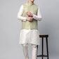 Men's Pista Green Printed textured Nehru Jacket( JOWC 4039 Pista )