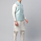 Men's Sky Blue Printed textured Nehru Jacket( JOWC 4039 Sky )