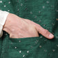 Men's Green Mirror Work Embroidered Nehru Jacket( JOWC 4040 Green )