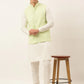 Men's Green Embroidered Nehru Jackets( JOWC 4041 Green )