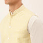 Men's Lemon Embroidered Nehru Jackets( JOWC 4041 Lemon )