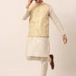 Men's Golden Floral Design Nehru Jacket.( JOWC 4042 Golden )