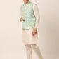 Men's Sky Blue Floral Design Nehru Jacket.( JOWC 4042 Sky )