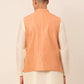 Men Peach & Golden Embroidered Nehru Jackets ( JOWC 4043 Peach )