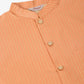Men Peach & Golden Embroidered Nehru Jackets ( JOWC 4043 Peach )
