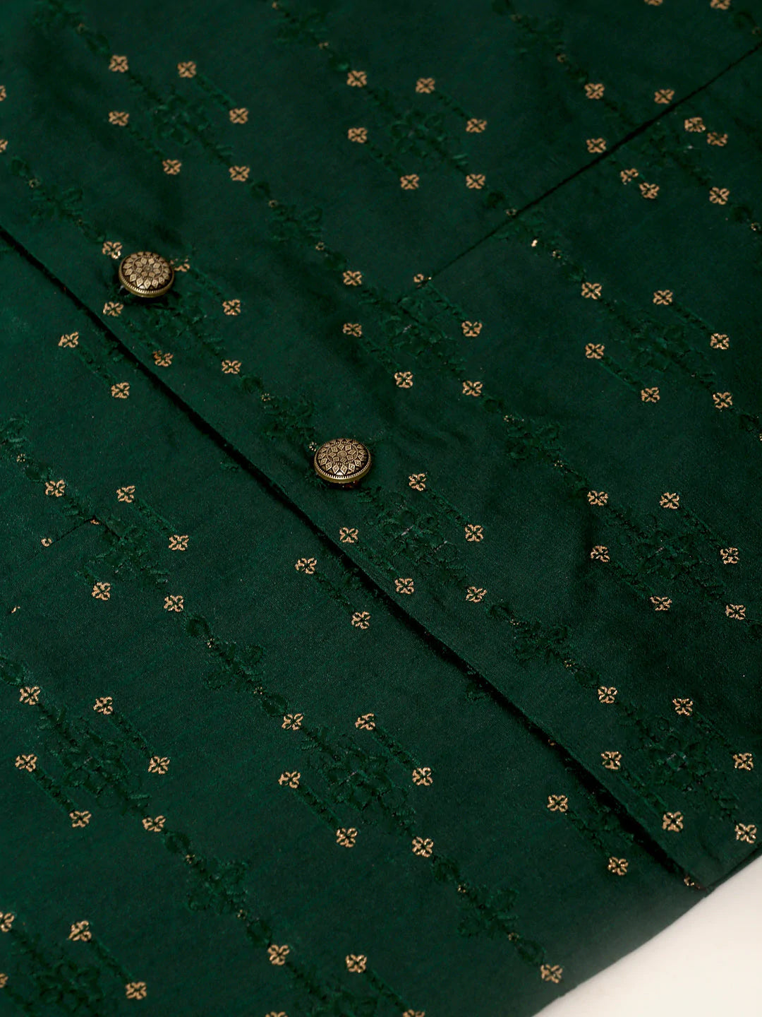 Men Green Embroidered Woven Nehru Jackets ( JOWC 4044 Green )