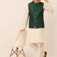 Men Green Embroidered Woven Nehru Jackets ( JOWC 4044 Green )