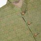 Men Beige & Golden Woven Design Nehru Jackets-JOWC_4045Pista ( JOWC 4045 Pista )