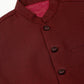 Men Maroon Solid Woven Sleeveless Nehru Jackets ( JOWC 4046 Maroon )