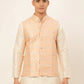 Men Pink Embroidered Nehru Jacket ( JOWC 4047 Pink )