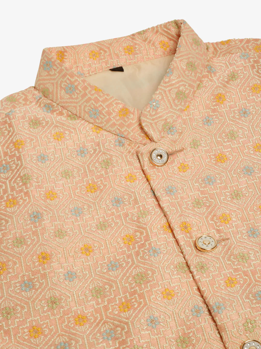 Men Pink Embroidered Nehru Jacket ( JOWC 4047 Pink )