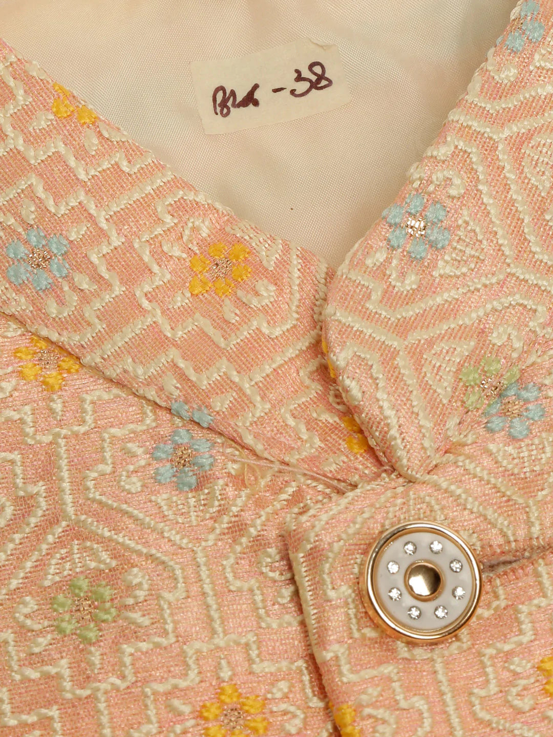 Men Pink Embroidered Nehru Jacket ( JOWC 4047 Pink )