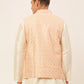Men Pink Embroidered Nehru Jacket ( JOWC 4047 Pink )
