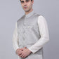 Men's Grey Woven Design Waistcoats ( JOWC 4050Grey )