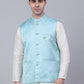 Men's Sky Blue Woven Design Waistcoats ( JOWC 4050Sky )