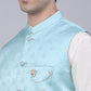 Men's Sky Blue Woven Design Waistcoats ( JOWC 4050Sky )